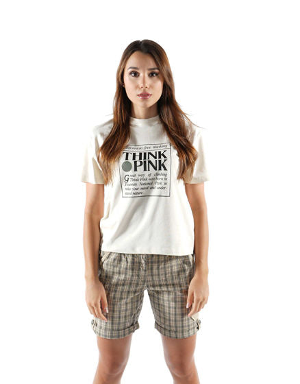 Think Pink Big Logo Shirt Wmn beige
