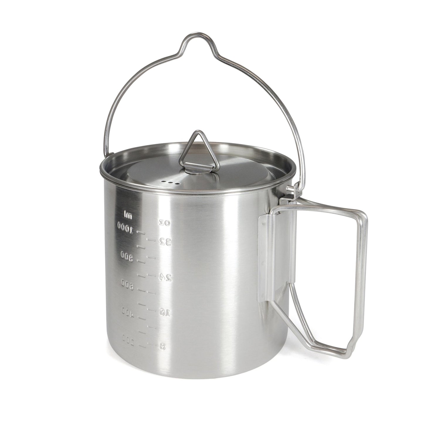 OO Edelstahl Camping Topf 2 in 1, 1,35 L